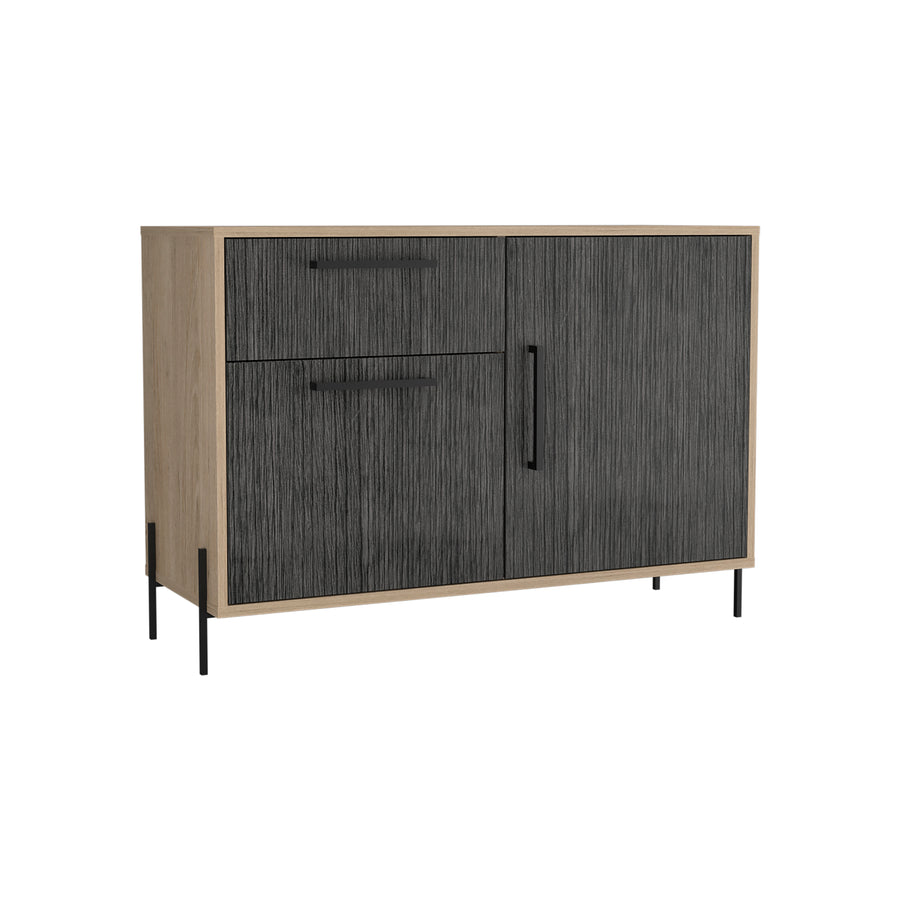 Harvard Small Sideboard With 2 Doors & 1 Drawer  Washed Oak Carbon Grey Oak (DHD) Image 1