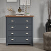 Dunkeld 4 Drawer Chest Midnight Blue Antique Oak Effect Wax (DHD) Image 4