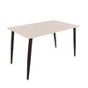 Aspen Rectangular Dining Table, White Marble Effect Foiled Top And 4 X Upholstered Chair Set  White Grey (DHD) Image 3