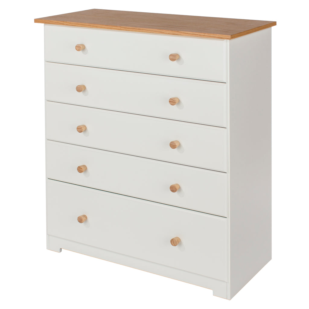 Colorado 5 Drawer Chest Soft White Oak (DHD) Image 1
