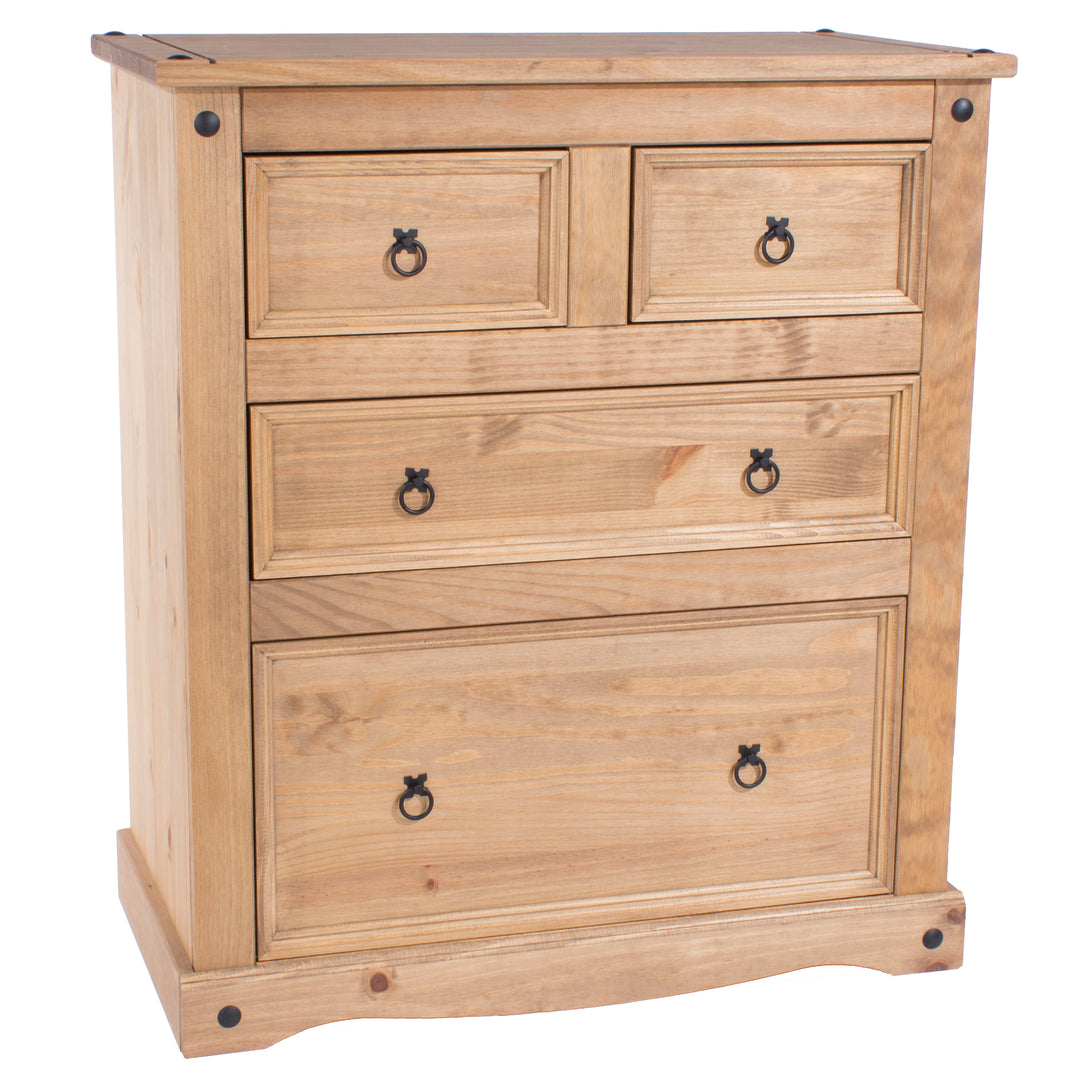 Corona 2+2 Drawer Chest  Antique Waxed Pine  (DHD) Image 3