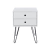 Options White Telford, White & Metal 2 Drawer Bedside Cabinet White Black (DHD) Image 2