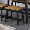 Corona Black Live Edge Single Dining Bench (Pair) Black Antique Waxed Pine (DHD) Image 3