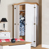 Corona White 2 Door Wardrobe  White Wax Antique Waxed Pine (DHD) Image 5