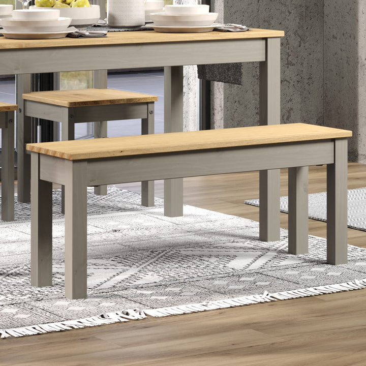 Linea Linea Bench For 1500Mm Table Grey Antique Waxed Pine (DHD) Image 4