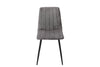 Aspen Straight Stitch Grey Dining Chair, Black Tapered Legs (Pair) Grey Black (DHD) Image 2