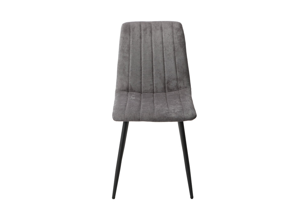 Aspen Straight Stitch Grey Dining Chair, Black Tapered Legs (Pair) Grey Black (DHD) Image 2