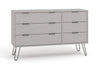 Augusta Grey 3+3 Drawer Wide Chest Of Drawers Grey   (DHD) Image 3