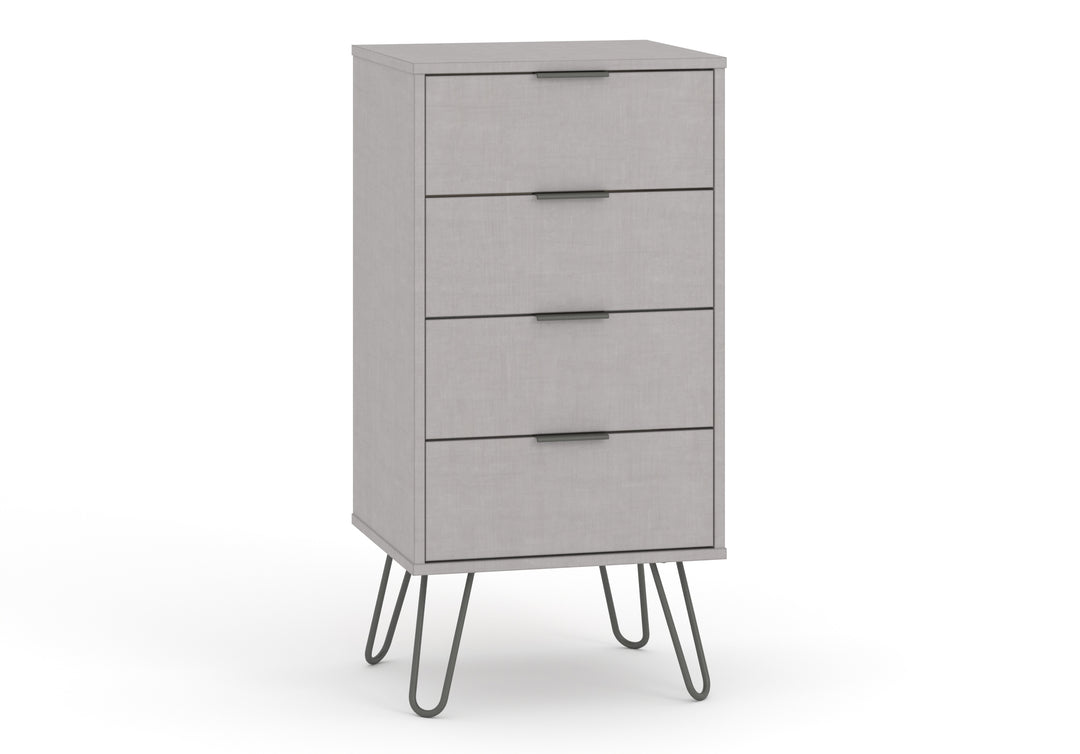 Augusta Grey 4 Drawer Narrow Chest Of Drawers Grey   (DHD) Image 3
