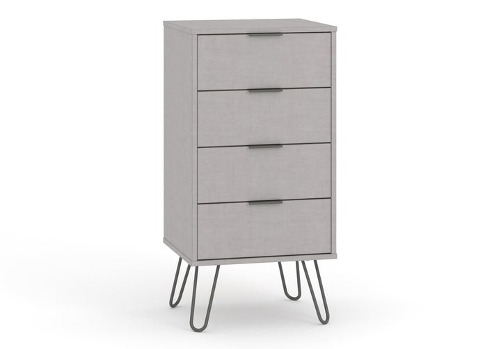 Augusta Grey 4 Drawer Narrow Chest Of Drawers Grey   (DHD) Image 3