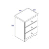 Colorado 3 Drawer Bedside Cabinet  Soft White Oak (DHD) Image 7