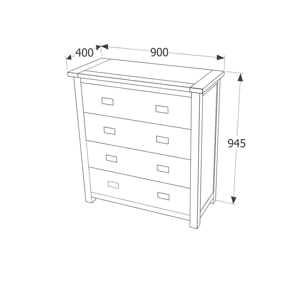 Dunkeld 4 Drawer Chest Midnight Blue Antique Oak Effect Wax (DHD) Image 5