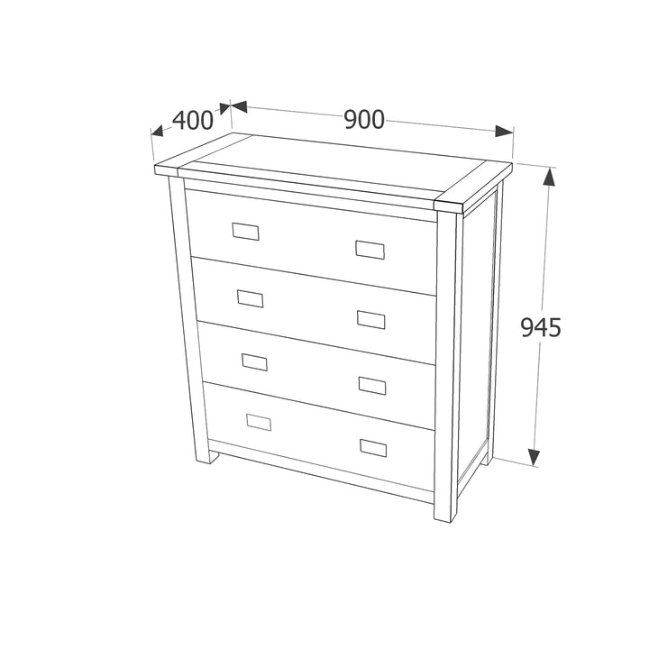 Dunkeld 4 Drawer Chest Midnight Blue Antique Oak Effect Wax (DHD) Image 5