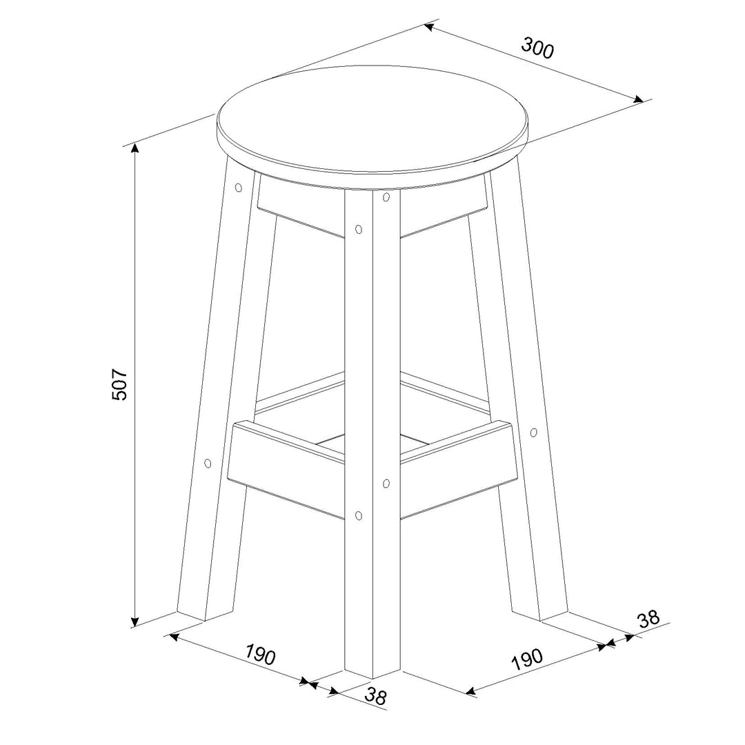 Corona White Low Breakfast Stools (Pair)  White Antique Waxed Pine (DHD) Image 4