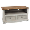 Corona Grey Flat Screen Tv Unit Grey Wax Antique Waxed Pine (DHD) Image 3