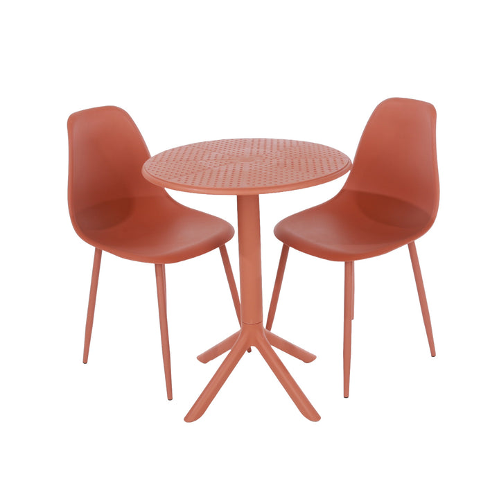 Rimini 3 Piece Cala Bistro Table & 2 Chair Set Outdoor Grade, Terracotta Terracotta  (Self Assembly) (DHD)