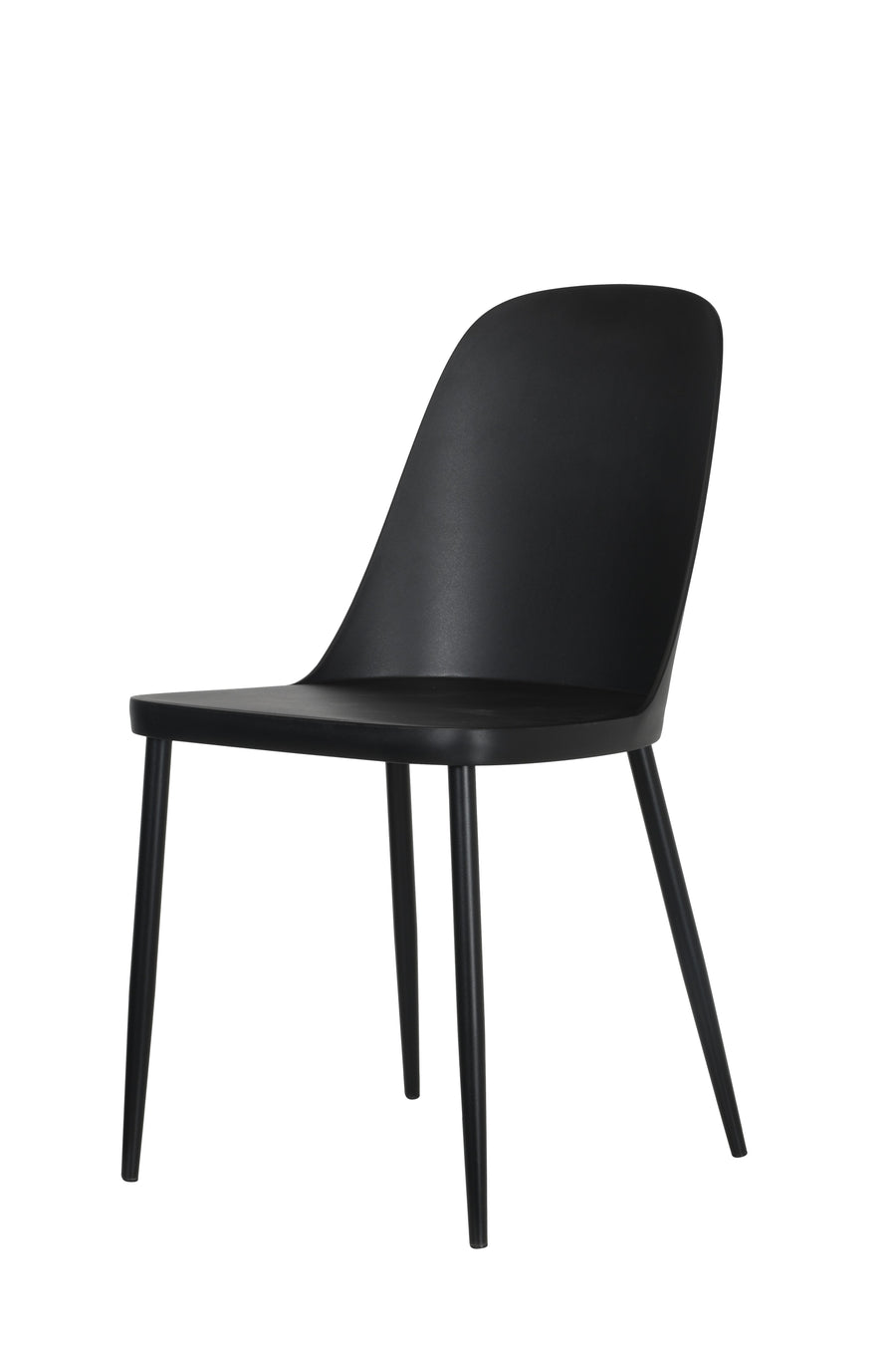 Aspen Duo Chair, Black Plastic Seat With Black Metal Legs (Pair) Black  (DHD) Image 1