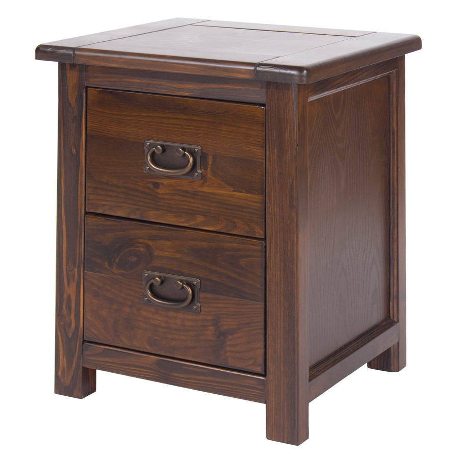 Boston 2 Drawer Bedside Cabinet Dark Brown  (DHD) Image 1