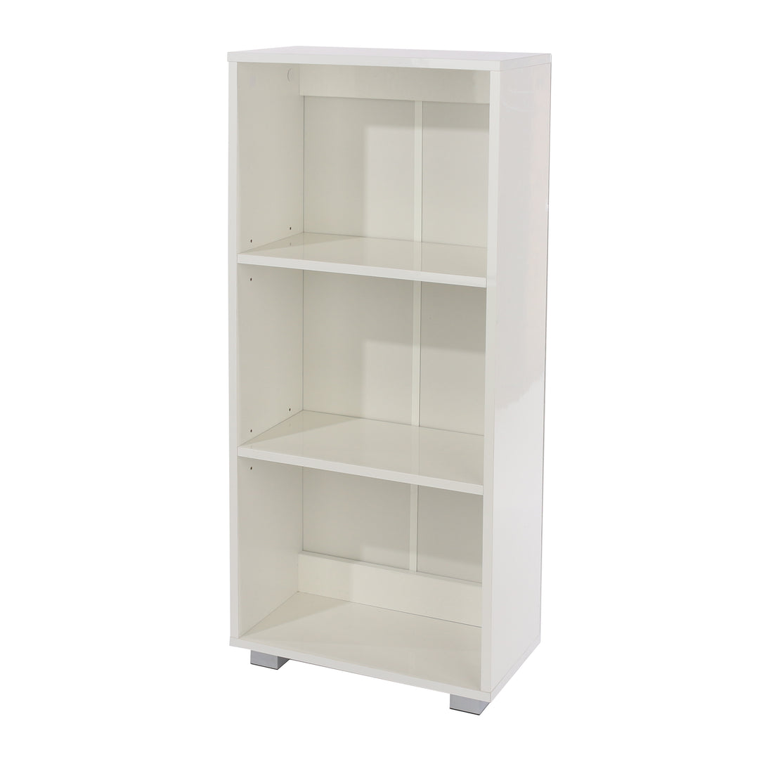 Lido Low Narrow Bookcase White  (DHD) Image 1