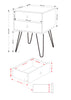 Options Grey Telford, Metal Leg 2 Drawer Bedside Cabinet Grey Black (DHD) Image 6