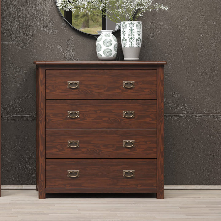 Boston 4 Drawer Chest Dark Brown  (DHD) Image 5