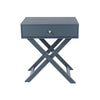 Options Blue X Leg  1 Drawer Petite Bedside Cabinet Blue  (DHD) Image 2