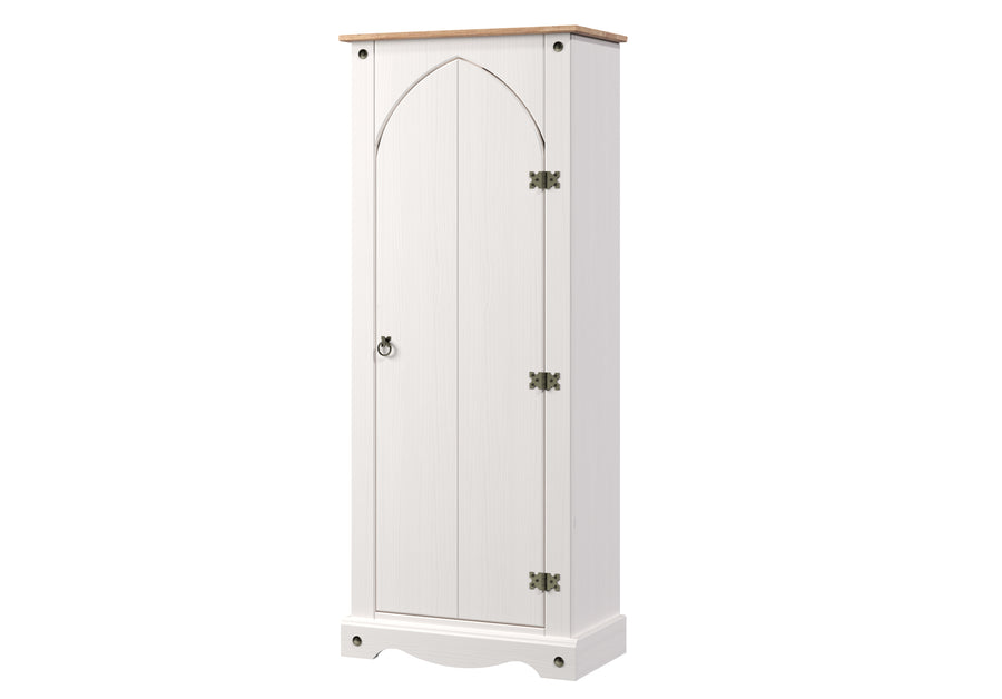 Corona White Vestry Cupboard  White Wax Antique Waxed Pine (DHD) Image 1