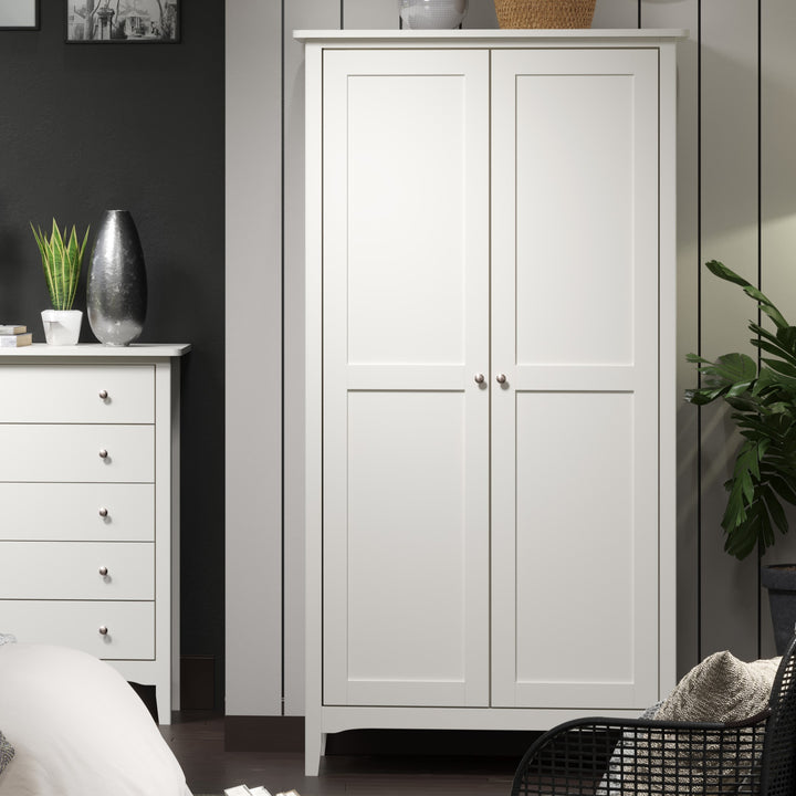 Como White 2 Door Wardrobe White  (DHD) Image 5