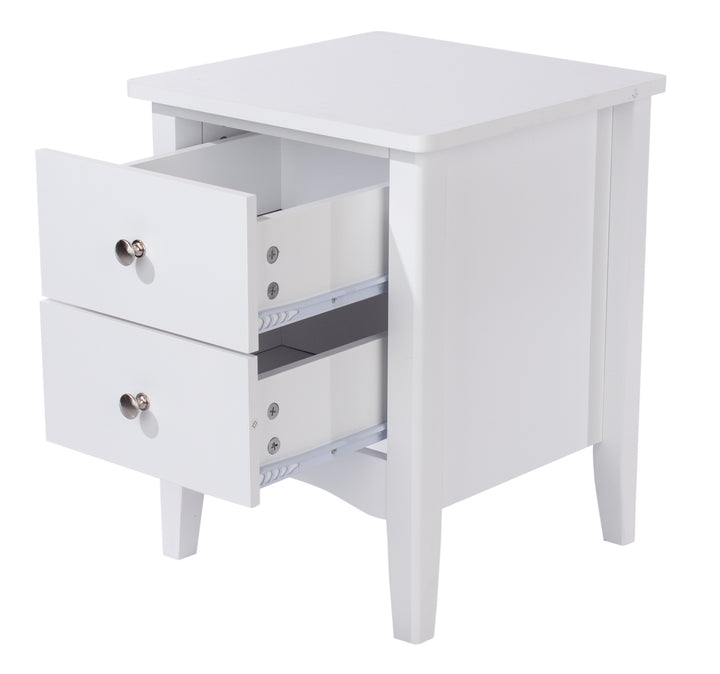 Como White 2 Petite Drawer Bedside Cabinet  White  (DHD) Image 4