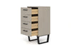 Texas 4 Drawer Narrow Chest Of Drawers Grey Waxed Pine Black (DHD) Image 3