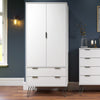 Augusta White 2 Door, 2 Drawer Wardrobe White    (DHD) Image 6
