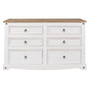Corona White 3+3 Drawer Wide Chest  White Wax Antique Waxed Pine (DHD) Image 2