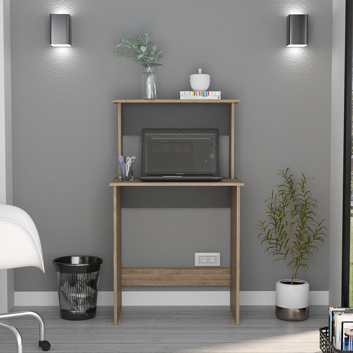 Vegas Workstation With Keyboard Shelf Bleached Oak Grey (DHD) Image 4