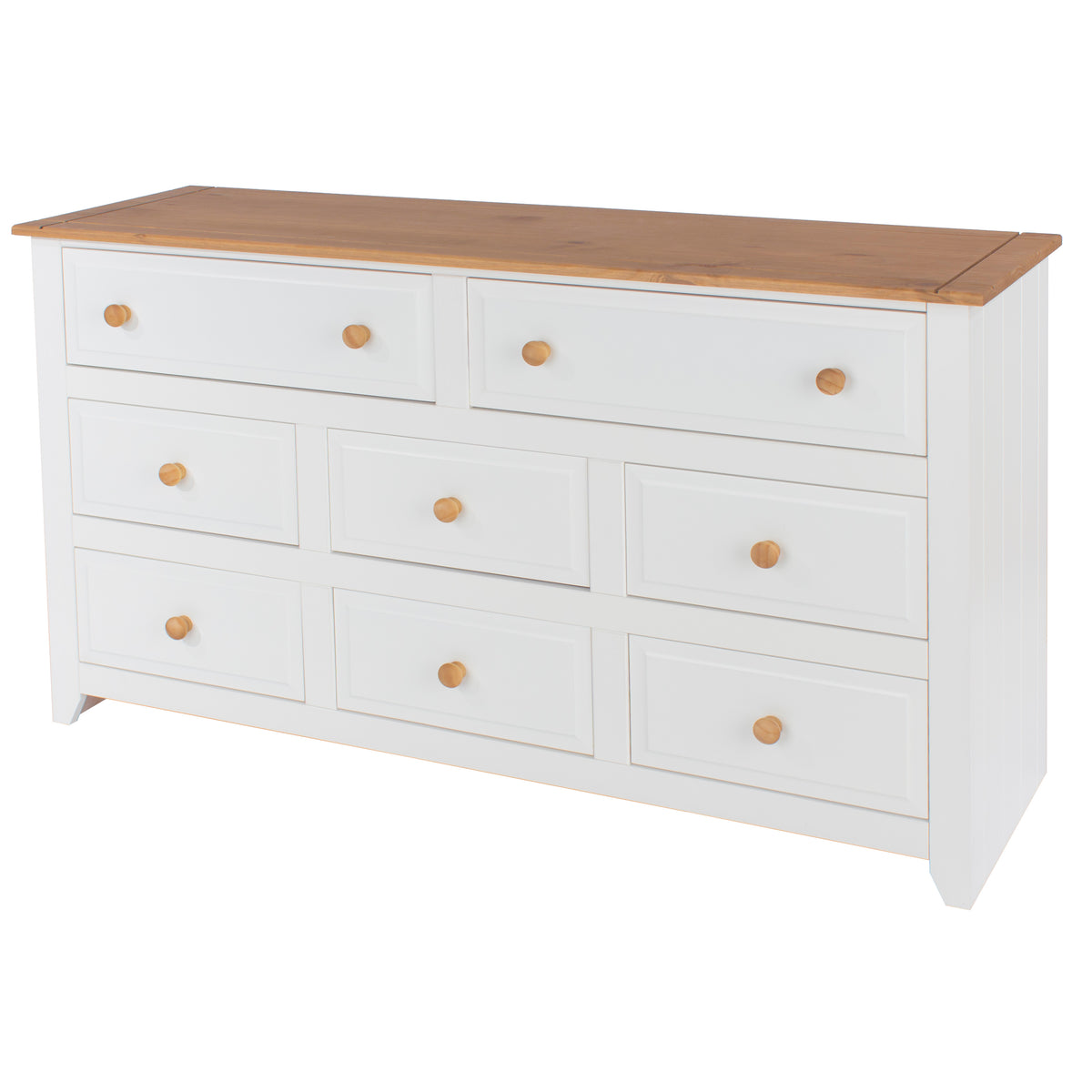 Capri 6+2 Drawer Large Chest White Antique Waxed Pine (DHD) Image 1