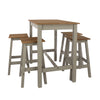 Linea Linea Breakfast Table & 4 High Stool Set Grey Antique Waxed Pine (DHD) Image 4