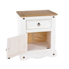 Corona White 1 Door, 1 Drawer Bedside Cabinet  White Wax Antique Waxed Pine (DHD) Image 5