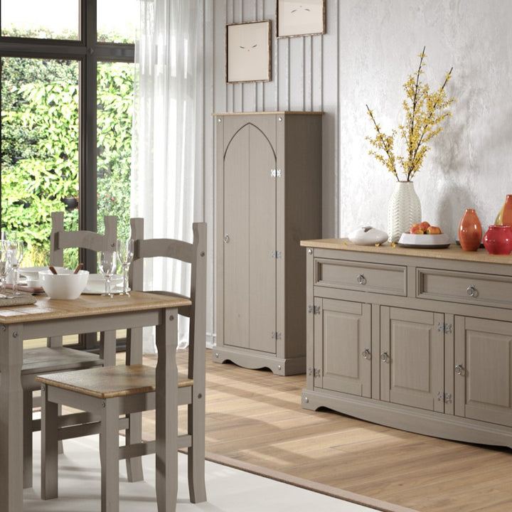 Corona Grey Vestry Cupboard  Grey Wax Antique Waxed Pine (DHD) Image 5