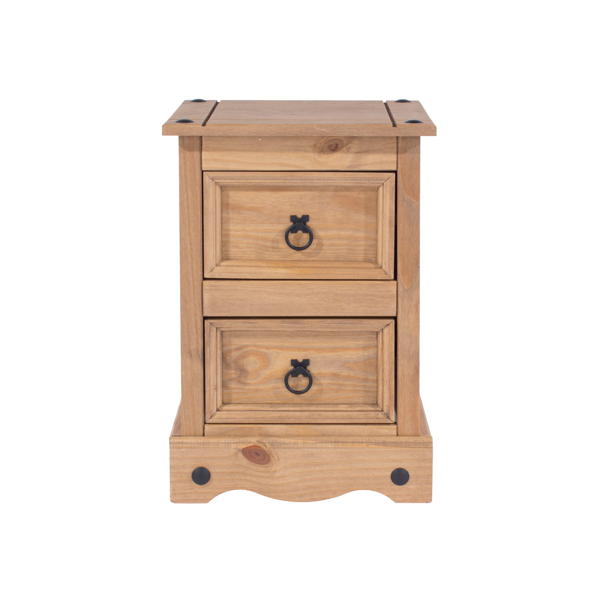 Corona 2 Drawer Petite Bedside Cabinet Antique Waxed Pine  (DHD) Image 2