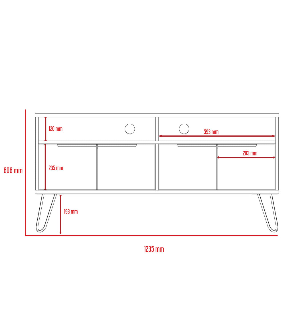 Vegas Wide Screen Tv Rack With 4 Doors Bleached Oak Grey (DHD) Image 6