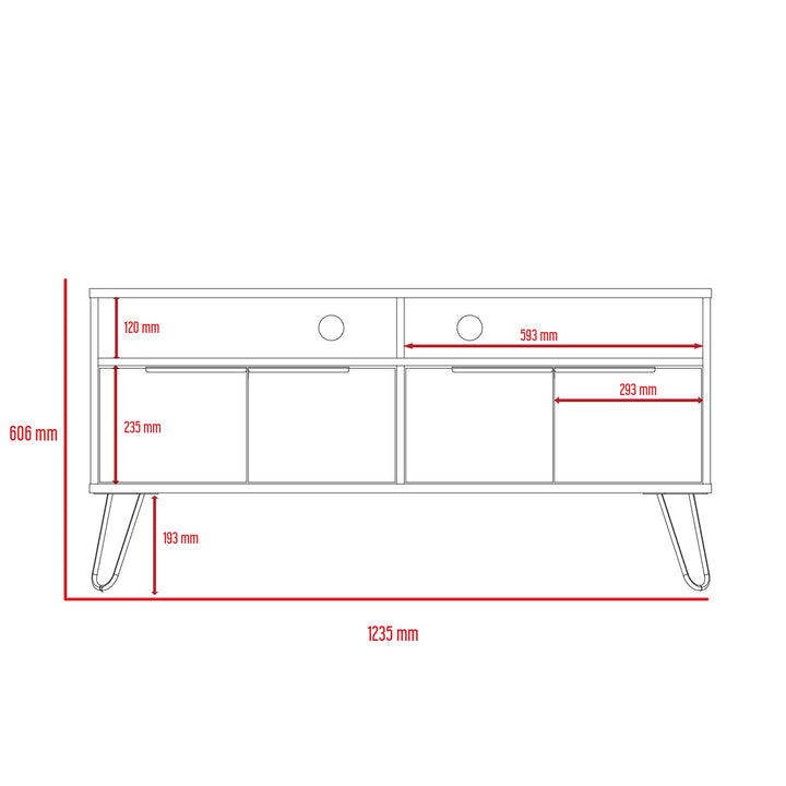 Vegas Wide Screen Tv Rack With 4 Doors Bleached Oak Grey (DHD) Image 6