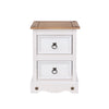 Corona White 2 Drawer Petite Bedside Cabinet White Wax Antique Waxed Pine (DHD) Image 2