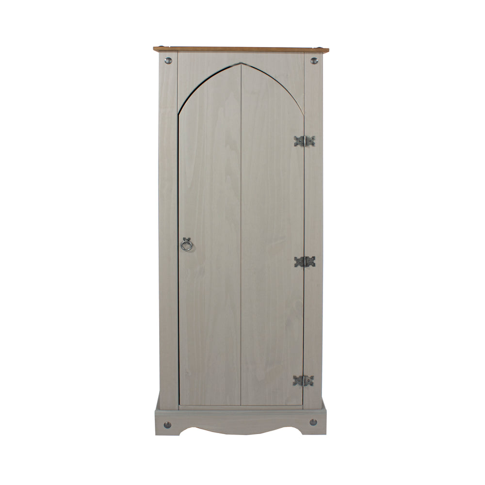 Corona Grey Vestry Cupboard  Grey Wax Antique Waxed Pine (DHD) Image 2
