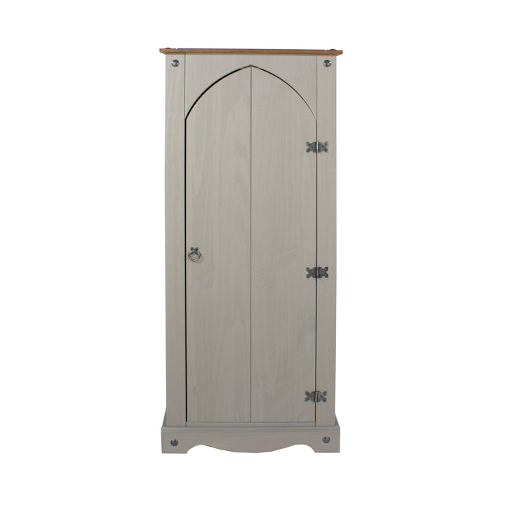 Corona Grey Vestry Cupboard  Grey Wax Antique Waxed Pine (DHD) Image 2