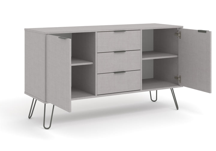 Augusta Grey Medium Sideboard With 2 Door, 3 Drawers Grey   (DHD) Image 5