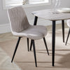 Aspen Diamond Stitch Natural Fabric Dining Chair, Black Tapered Legs (Pair) Natural Black (DHD) Image 5
