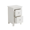 Nairn White 2 Drawer Petite Bedside Cabinet White  (Self Assembly) (DHD)