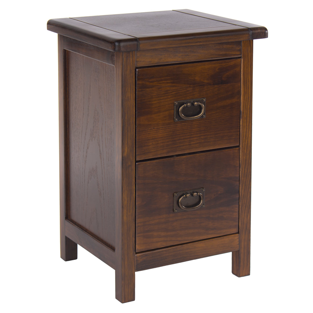 Boston 2 Drawer Petite Bedside Cabinet Dark Brown  (DHD) Image 3