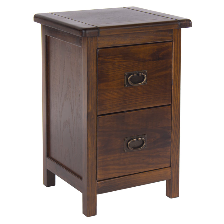 Boston 2 Drawer Petite Bedside Cabinet Dark Brown  (DHD) Image 3