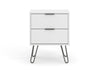 Augusta White 2 Drawer Bedside Cabinet White    (DHD) Image 2