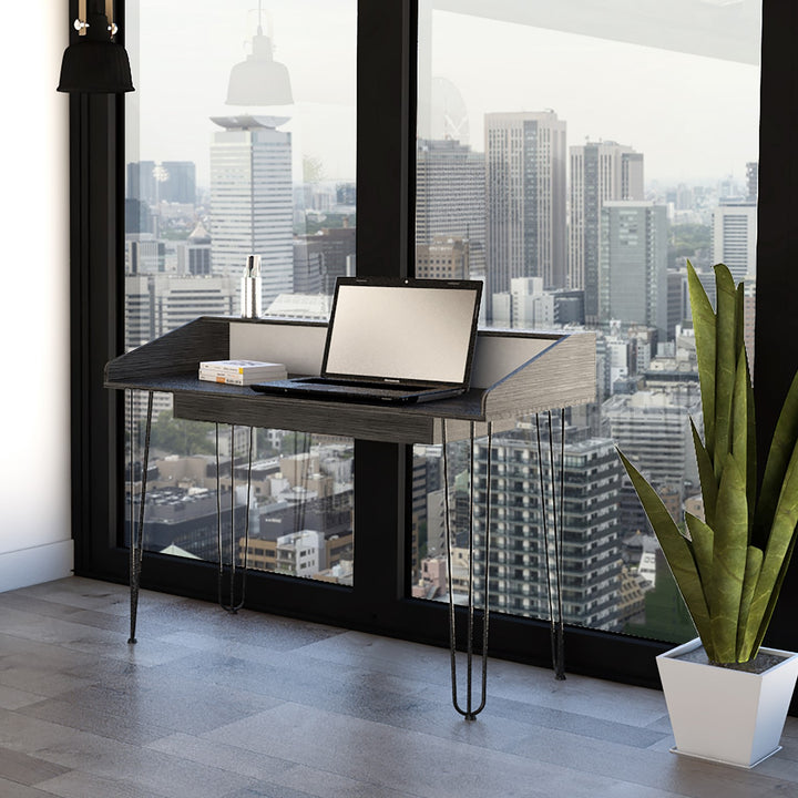 Dallas Home Office Desk  White Carbon Grey Oak (DHD) Image 4